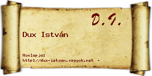 Dux István névjegykártya