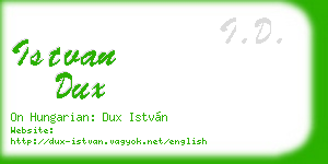 istvan dux business card